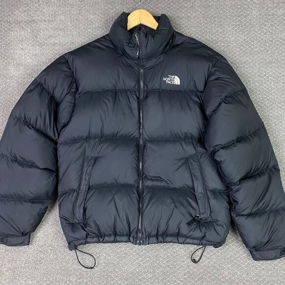 The North Face 700 Down Puffer Jacket Men's Medium Black Nuptse - Picture 1 of 16